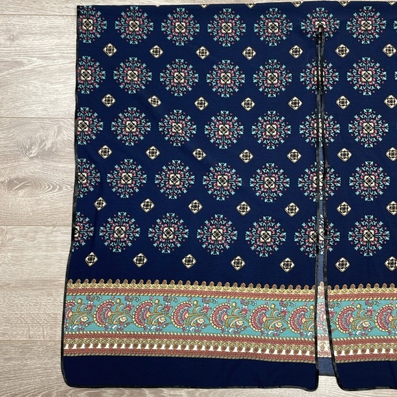 Melrose And Market Navy Blue Print Open Front Kimono One Size - Picture 9 of 16